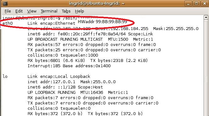 Image of Linux MAC Address
