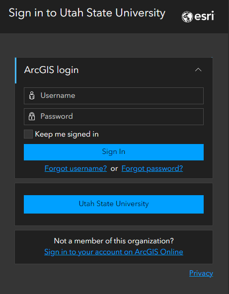 Arcgis login